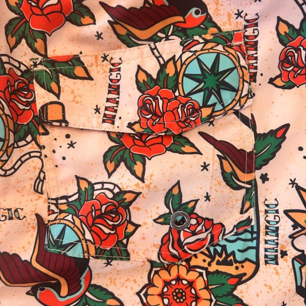 MAAMGIC Traditional Tattoo Novelty Print Classic Swim Trunks XXL